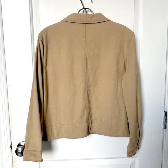 Utility Jacket Women Size Large Tan Button-Down Long Sleeved - Picture 3 of 9